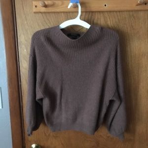 Womens Ribbed Cropped Sweater